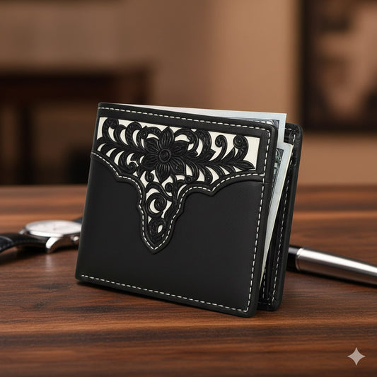 5" MEN'S WALLET GENUINE LEATHER BIFOLD WESTERN STYLE WALLET NEW
