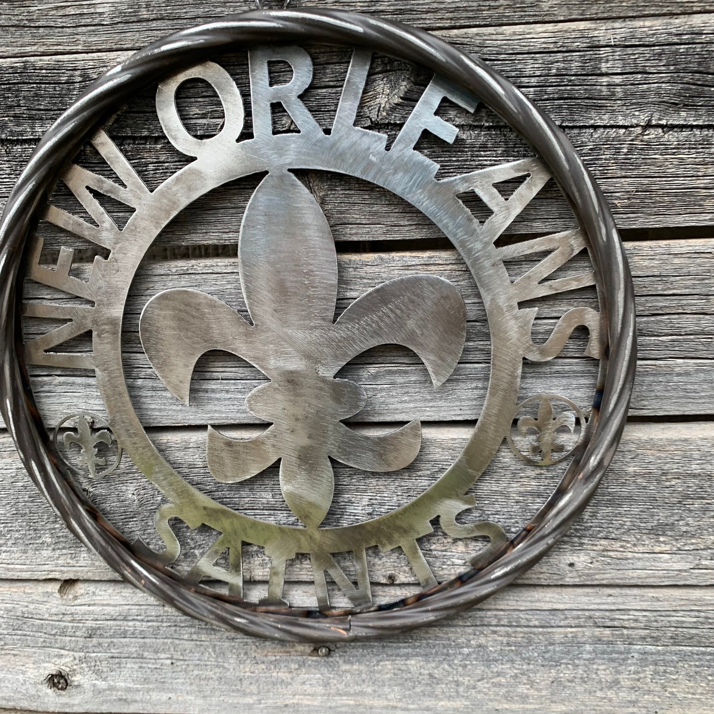 NEW ORLEANS SAINTS CUSTOM RAW METAL CRAFT SIGN WALL ART WESTERN HOME DECOR LASERCUT ART HANDMADE 12",18",24