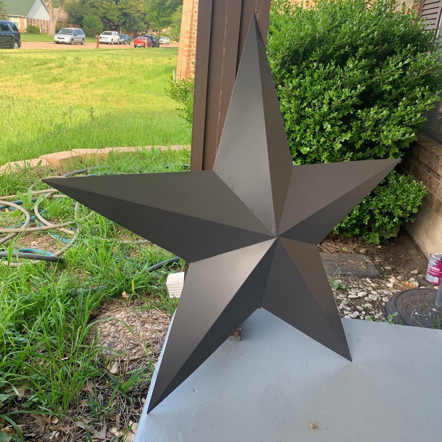 GUN METAL GREY STAR BARN STAR NO RING DAVID STAR 5 POINT WESTERN HOME DECOR HAND PAINTED