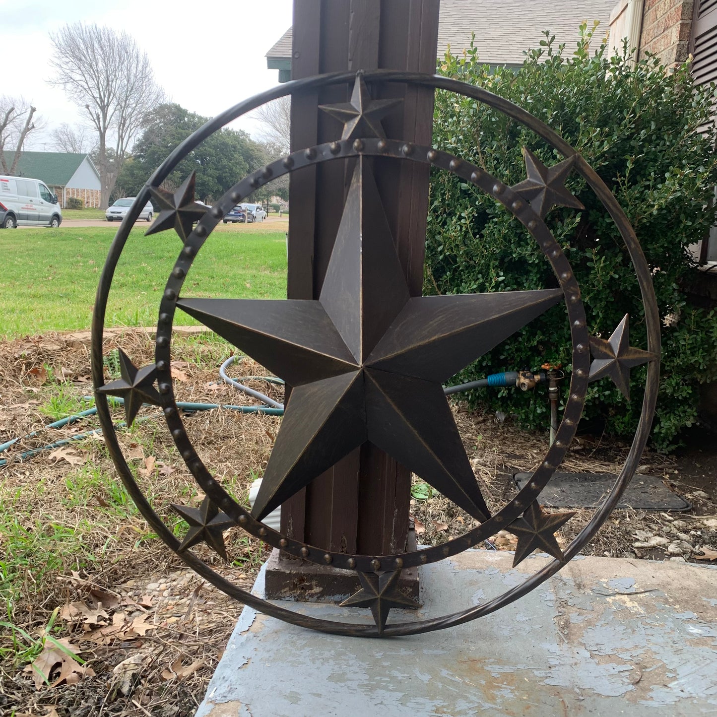 24" MULTI STAR BEADED COLIBROX BARN STAR METAL LONESTAR WESTERN HOME DECOR HANDMADE RUSTIC DARK BRONZE NEW