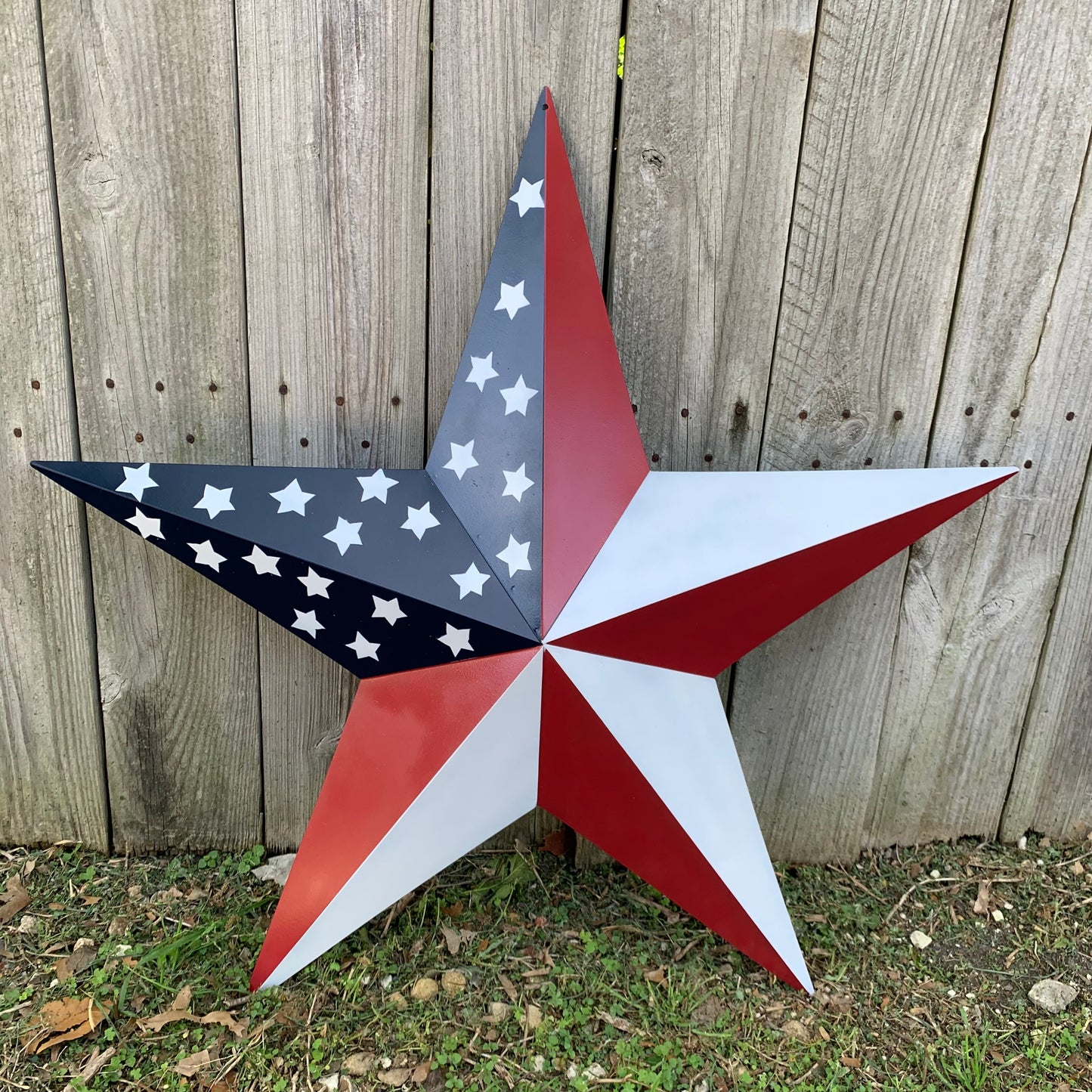 USA FLAG STAR STYLE# 5 RED WHITE & BLUE AMERICANA METAL BARN STAR WALL ART HANDMADE TO ORDER NEW #EH13380