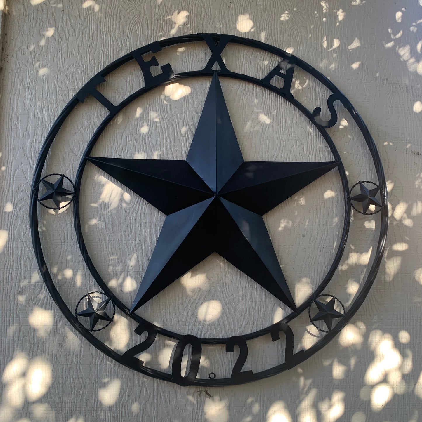 TEXAS 2022 STYLE CUSTOM NAME STAR BARN METAL LONE STAR 3d TWISTED ROPE RING WESTERN HOME DECOR RUSTIC  BLACK HANDMADE 24",32",34",36",40",42",44",46",50"