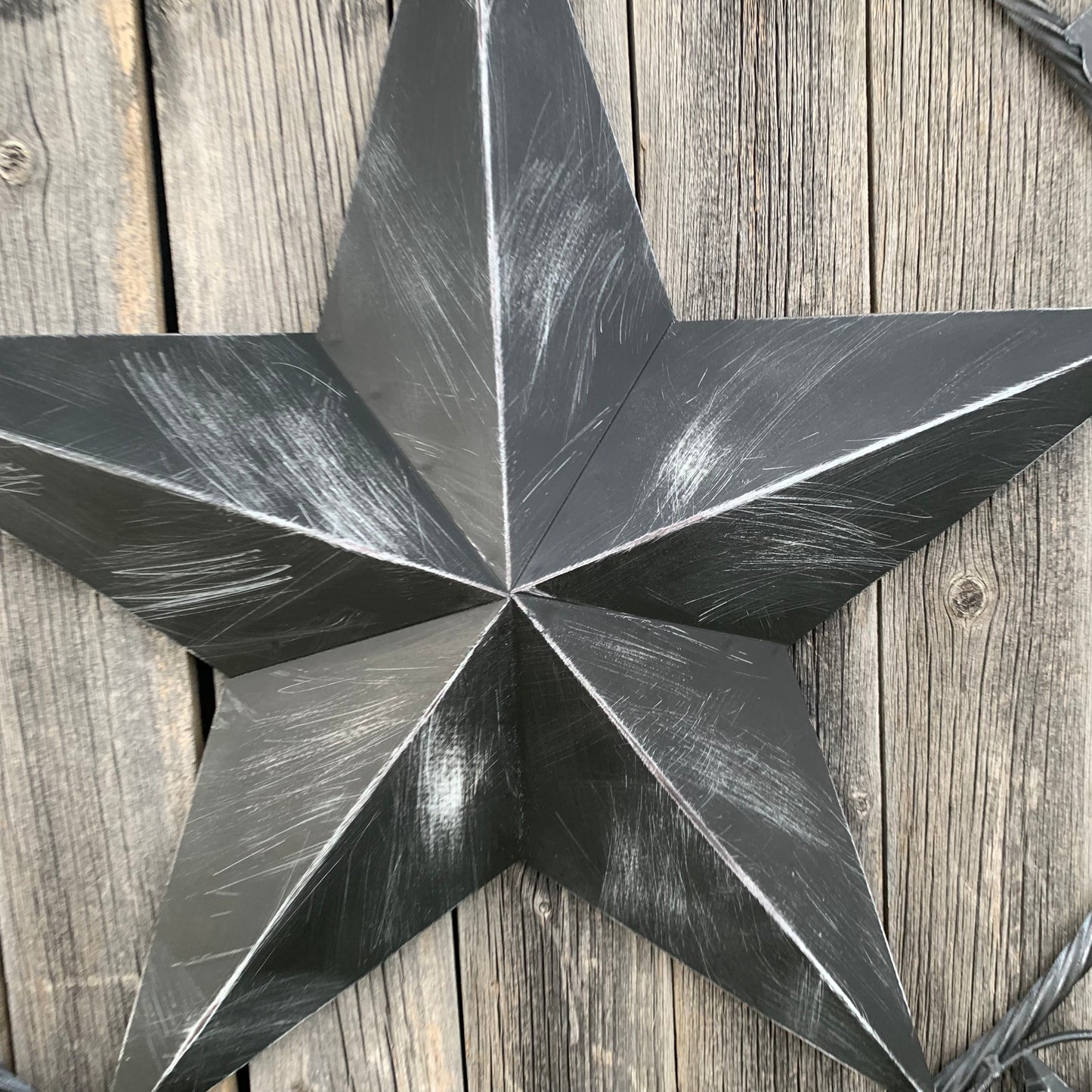 TEXAS BLACK DISTRESSED STAR TWO TONE TEXTURE BARN STAR METAL LONESTAR TWISTED ROPE RING WESTERN HOME DECOR HANDMADE NEW