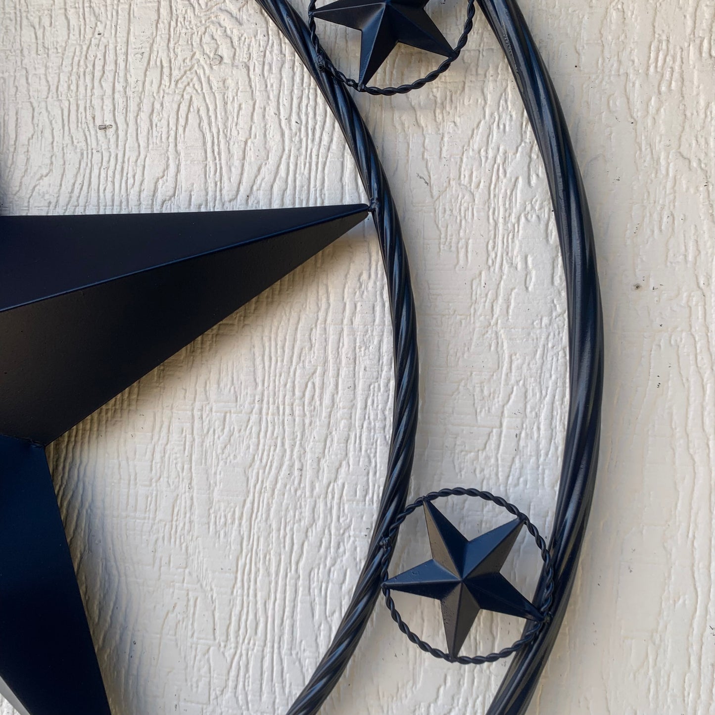 HOBBY STYLE CUSTOM NAME STAR BARN METAL STAR 3d TWISTED ROPE RING WESTERN HOME DECOR RUSTIC NAVY BLUE HANDMADE 24",32",36",50"