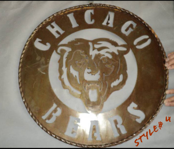 CHICAGO BEARS CUSTOM METAL VINTAGE CRAFT SIGN TEAM HANDMADE STYLE# 4