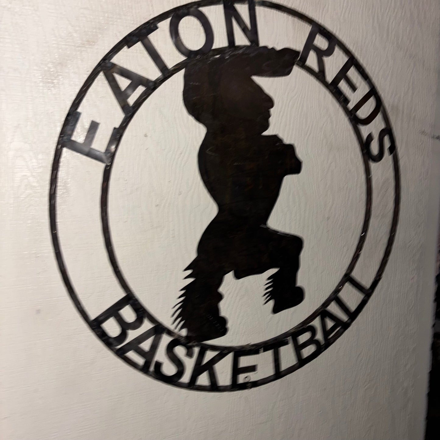 EATON REDS CUSTOM METAL VINTAGE CRAFT SIGN TEAM RED WHITE HANDMADE TO ORDER