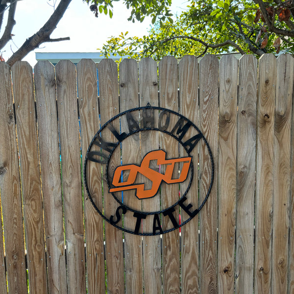 OSU OKLAHOMA STATE COWBOYS METAL CUSTOM VINTAGE TEAM WALL ART HANDMADE CRAFT SIGN