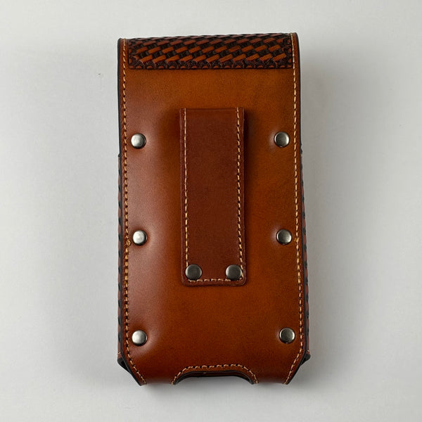 7" LONE STAR LEATHER HOLSTER TAN BROWN STAR POUCH EXTRA LARGE  BELT LOOP CELL PHONE CASE UNIVERSAL OVERSIZE #EH12702