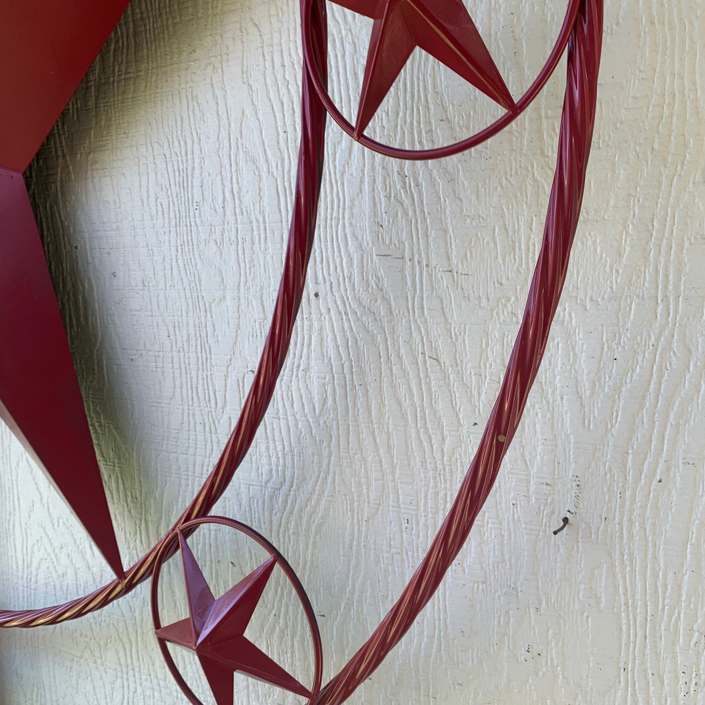 KENT STYLE YOUR CUSTOM STAR METAL NAME RUSTIC BURGUNDY RED CUSTOM 3d STAR METAL NAME BARN STAR TWISTED ROPE RING DESIGN METAL WALL ART HOME DECOR ANY SIZE
