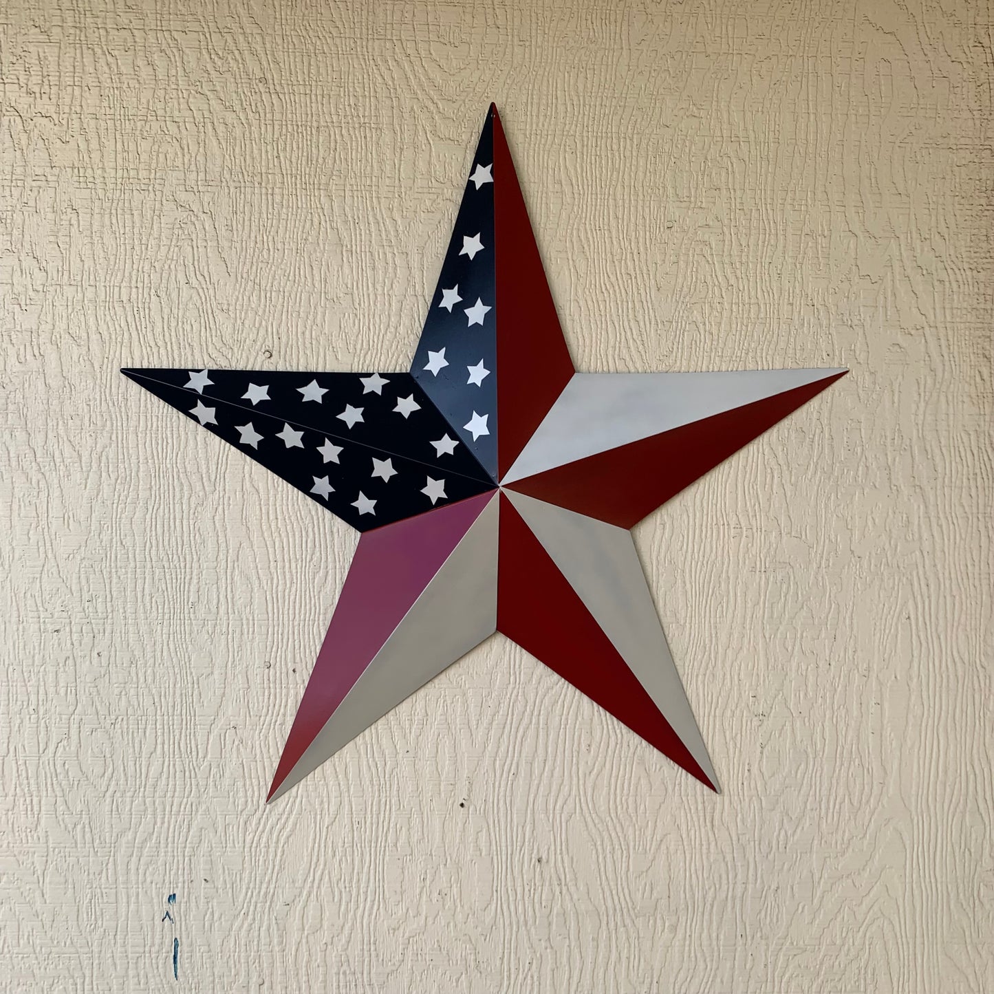 USA FLAG STAR STYLE# 5 RED WHITE & BLUE AMERICANA METAL BARN STAR WALL ART HANDMADE TO ORDER NEW #EH13380