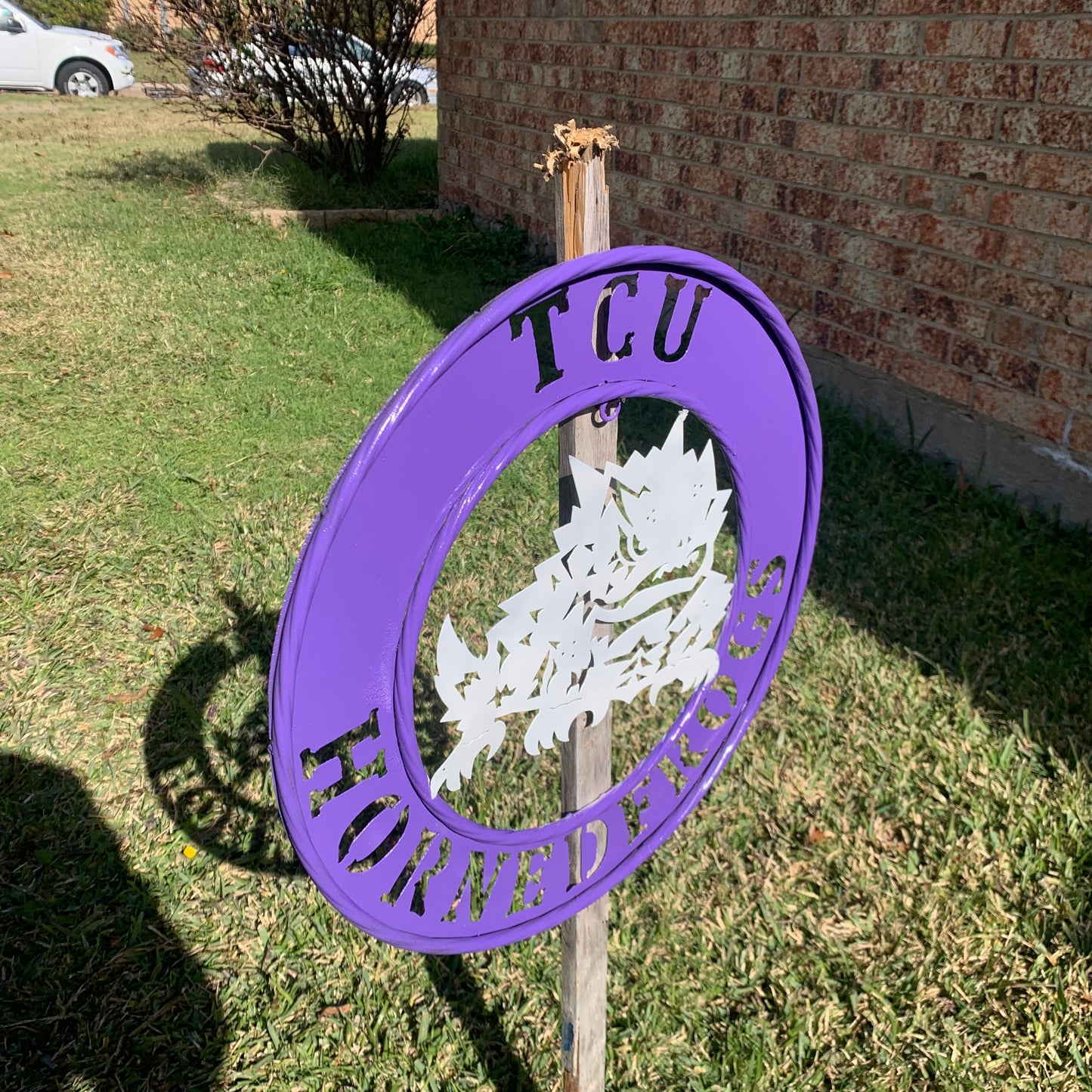 18",24",32" TCU HORNED FROGS CUSTOM METAL VINTAGE CRAFT TEAM SIGN WESTERN HOME DECOR HANDMADE