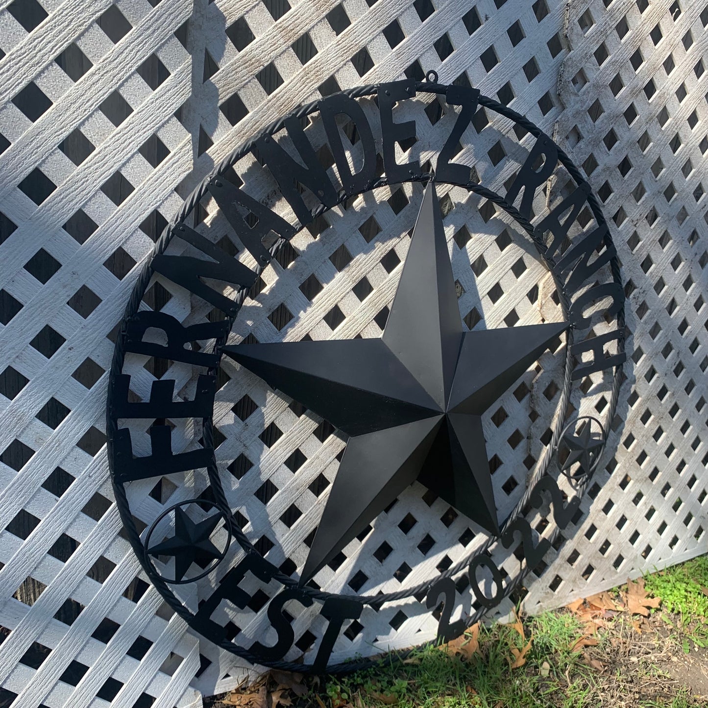 FERNANDEZ RANCH STYLE YOUR CUSTOM NAME STAR BARN STAR METAL LONE STAR WESTERN HOME DECOR RUSTIC BLACK HANDMADE 24",32",36",50"