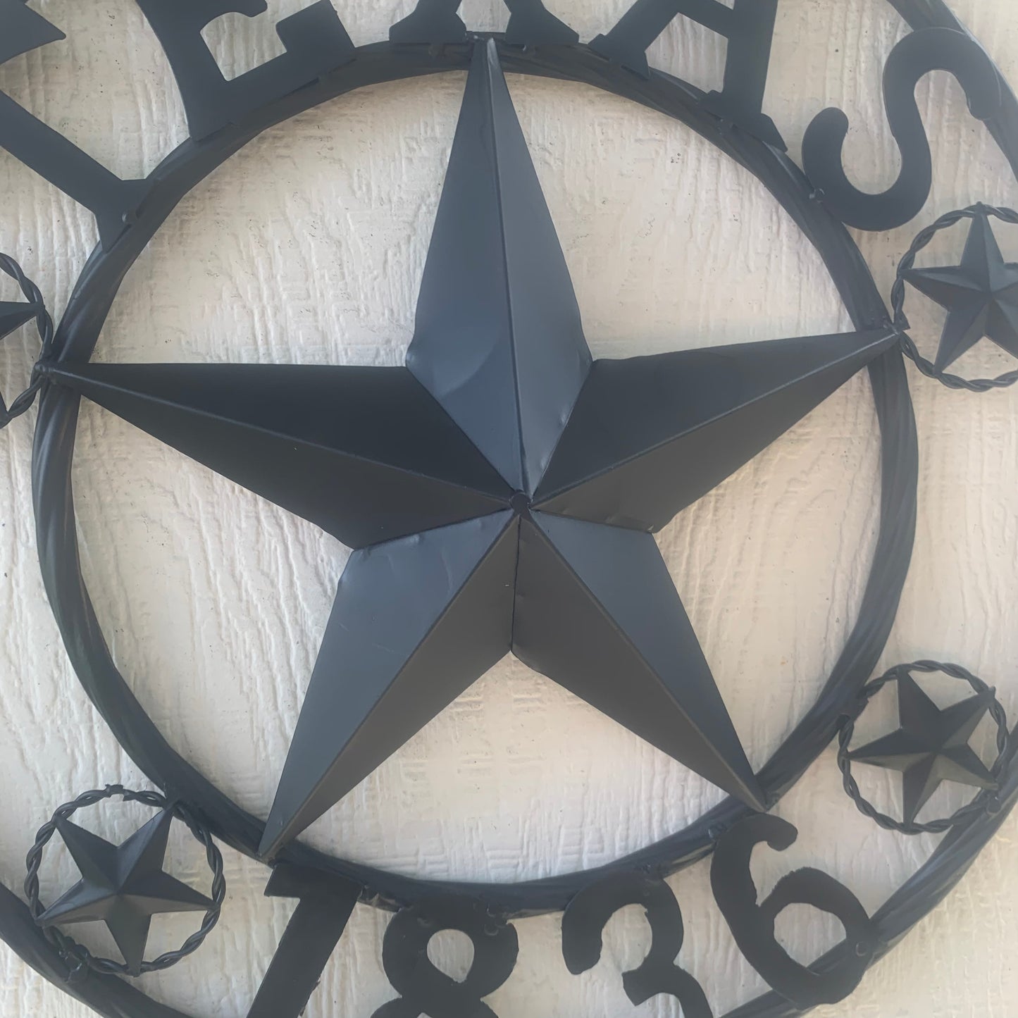 TEXAS 1836 BLACK BARN STAR METAL LONESTAR WESTERN HOME DECOR HANDMADE NEW 16",24",36",50"