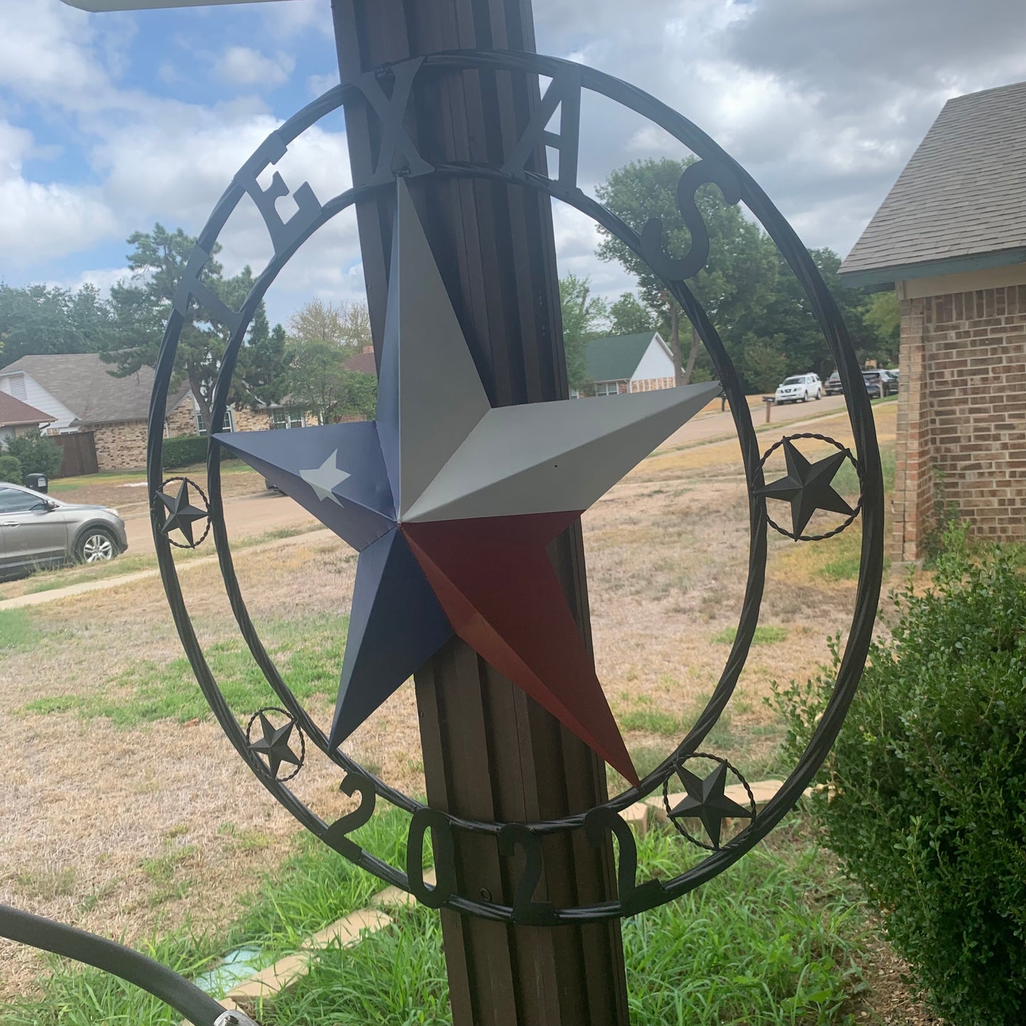 TEXAS 2022 STYLE CUSTOM NAME BARN STAR METAL LONESTAR 3d TWISTED BLACK ROPE RING WESTERN HOME DECOR   HANDMADE 24",32",36"