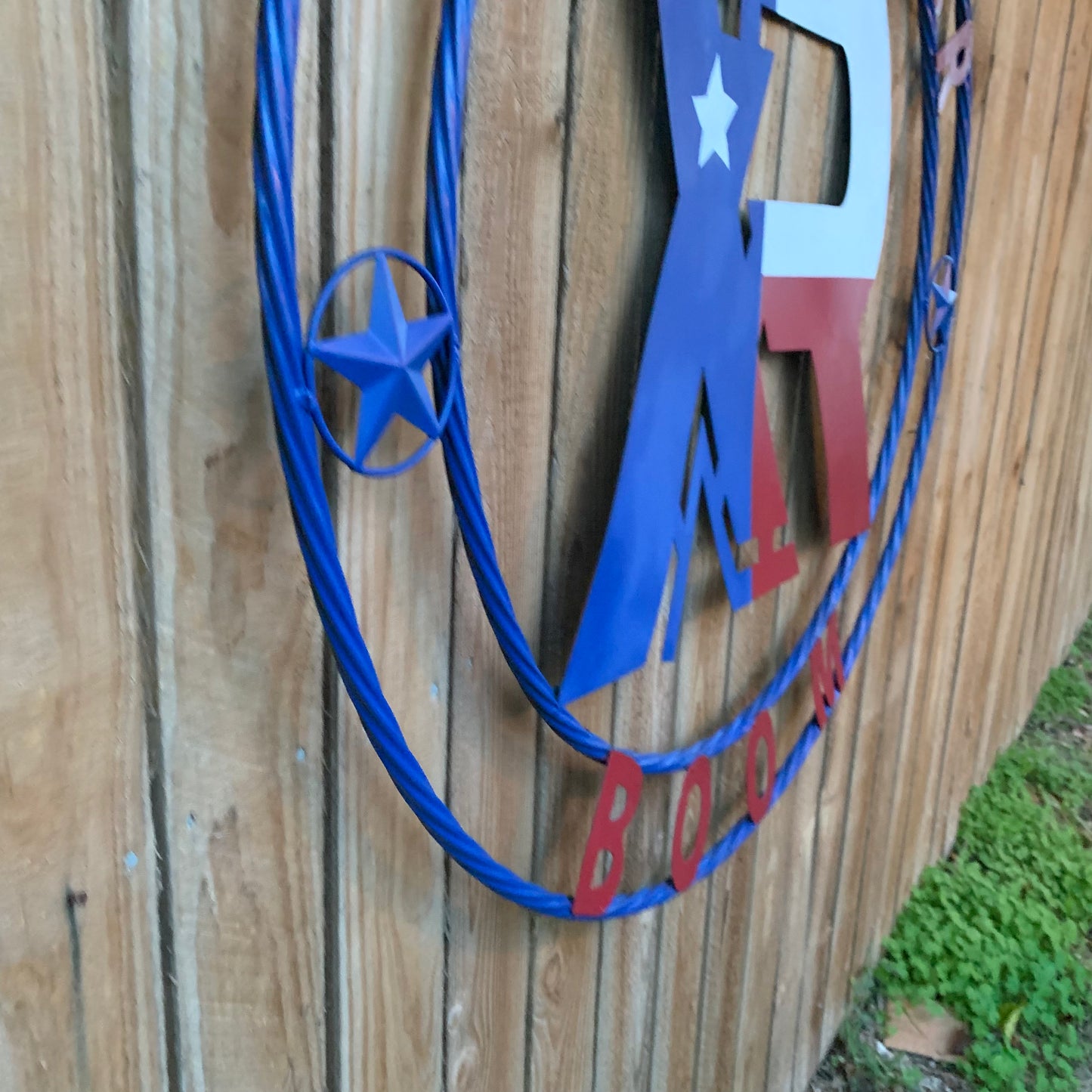 #EH11299 CUSTOM NAME XR ROOFING STYLE SIGN RED,WHITE & BLUE TEXAS FLAG LOGO HANDMADE
