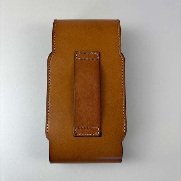 7" HORSE LEATHER HOLSTER TAN POUCH EXTRA LARGE  BELT LOOP CELL PHONE CASE UNIVERSAL OVERSIZE