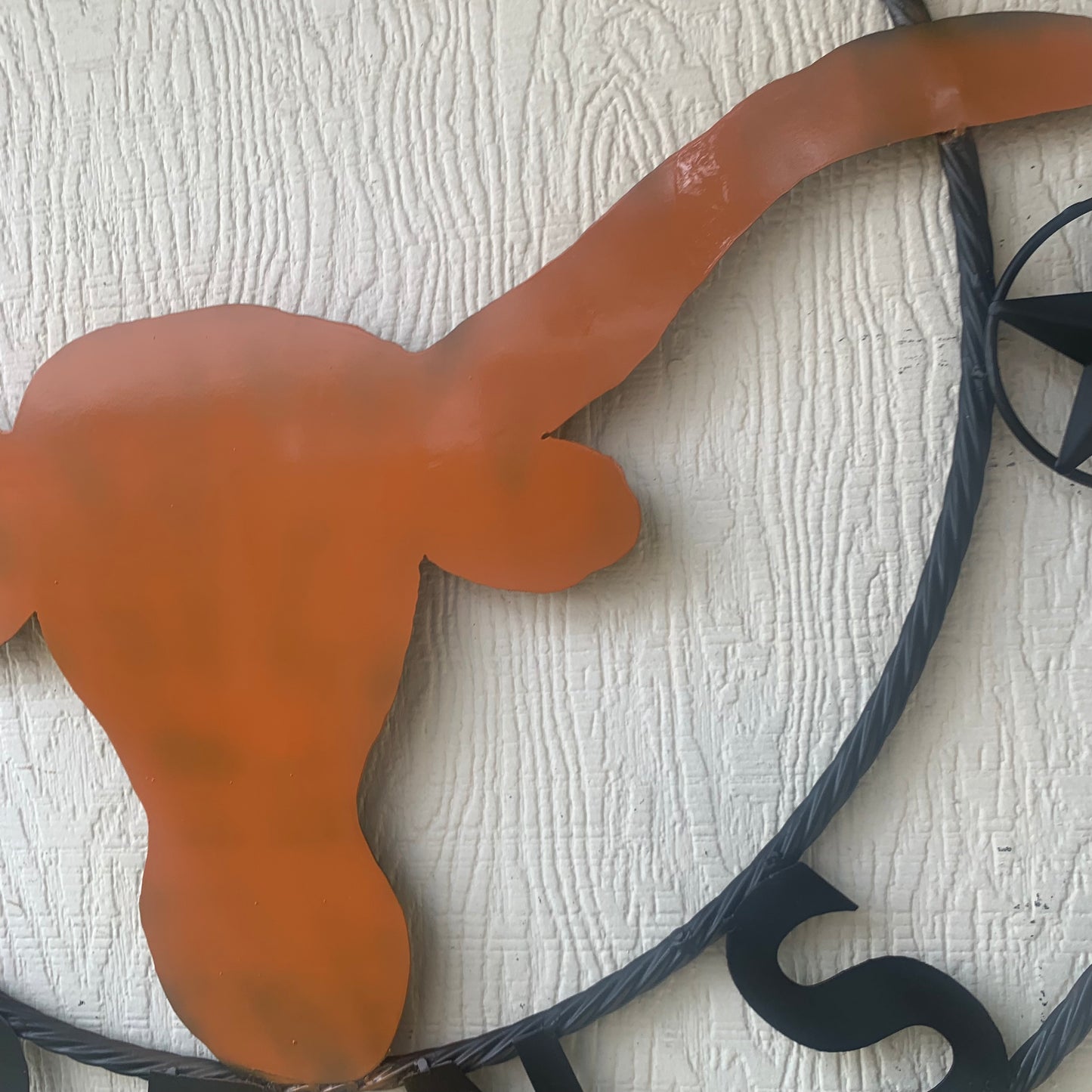 HOOKEM HORNS WITH LONE STAR TEXAS LONGHORNS HOOK EM METAL CUSTOM VINTAGE CRAFT WALL ART TEAM SIGN HANDMADE