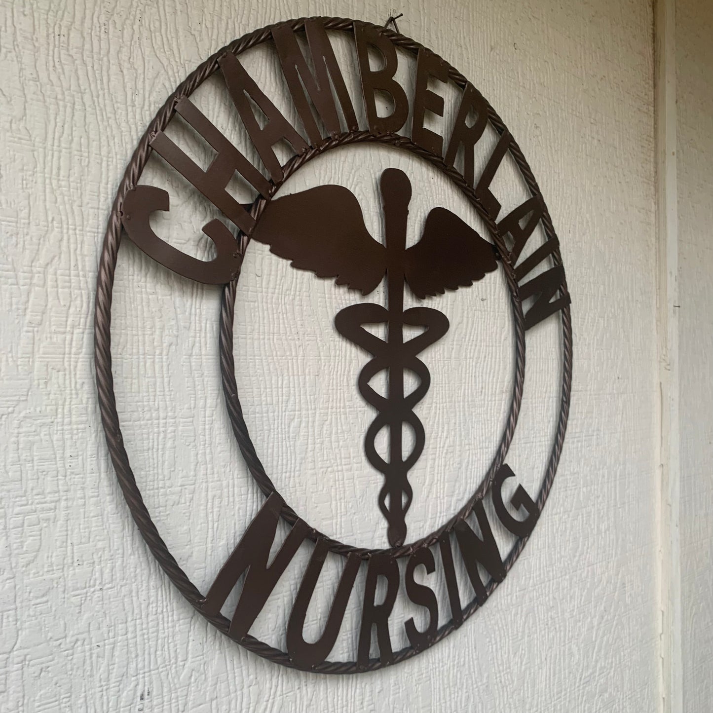 CHAMBERLAIN NURSING STYLE CUSTOM NAME SIGN MEDICAL LOGO HANDMADE