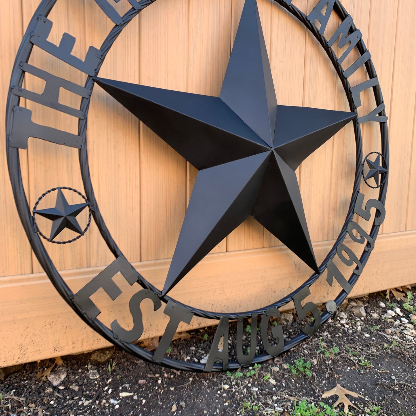 MYERS STYLE YOUR CUSTOM NAME STAR BARN STAR METAL LONE STAR WESTERN HOME DECOR RUSTIC BLACK HANDMADE 24",32",36",50"