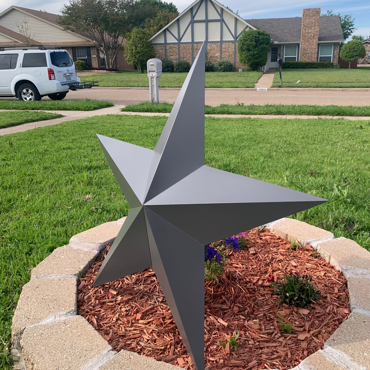 GUN METAL GREY STAR BARN STAR NO RING DAVID STAR 5 POINT WESTERN HOME DECOR HAND PAINTED