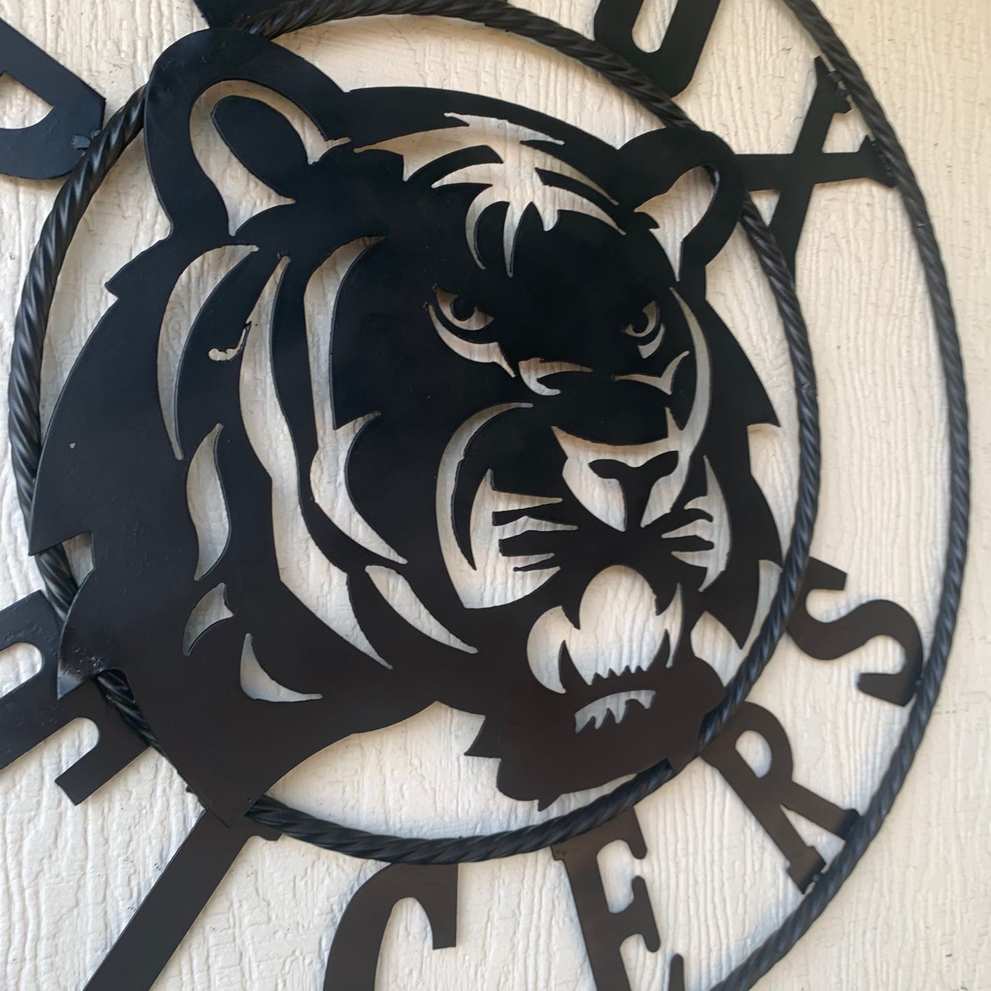 GEAUX TIGERS BLACK CUSTOM METAL VINTAGE CRAFT SIGN TEAM HANDMADE