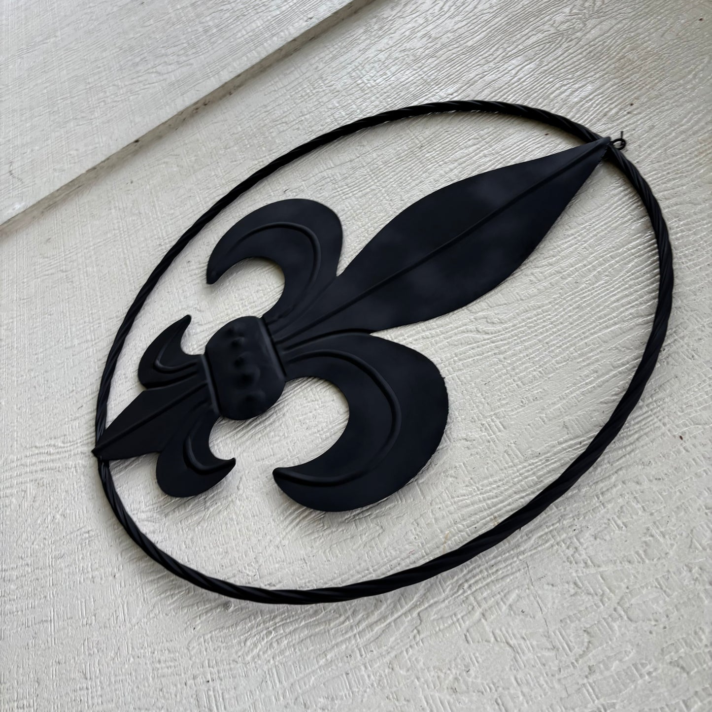 FLEUR DE LIS BLACK FLAT METAL WALL ART SIGN WESTERN HOME DECOR HANDMADE NEW 12",18",24",32"