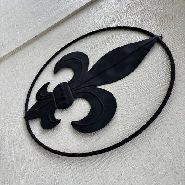 FLEUR DE LIS BLACK FLAT METAL WALL ART SIGN WESTERN HOME DECOR HANDMADE NEW 12",18",24",32"