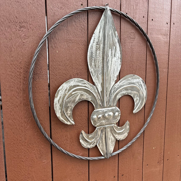 FLEUR DE LIS  CUSTOM RAW METAL METAL UNPAINTED WALL ART SIGN WESTERN HOME DECOR HANDMADE NEW 12",18",24",32"