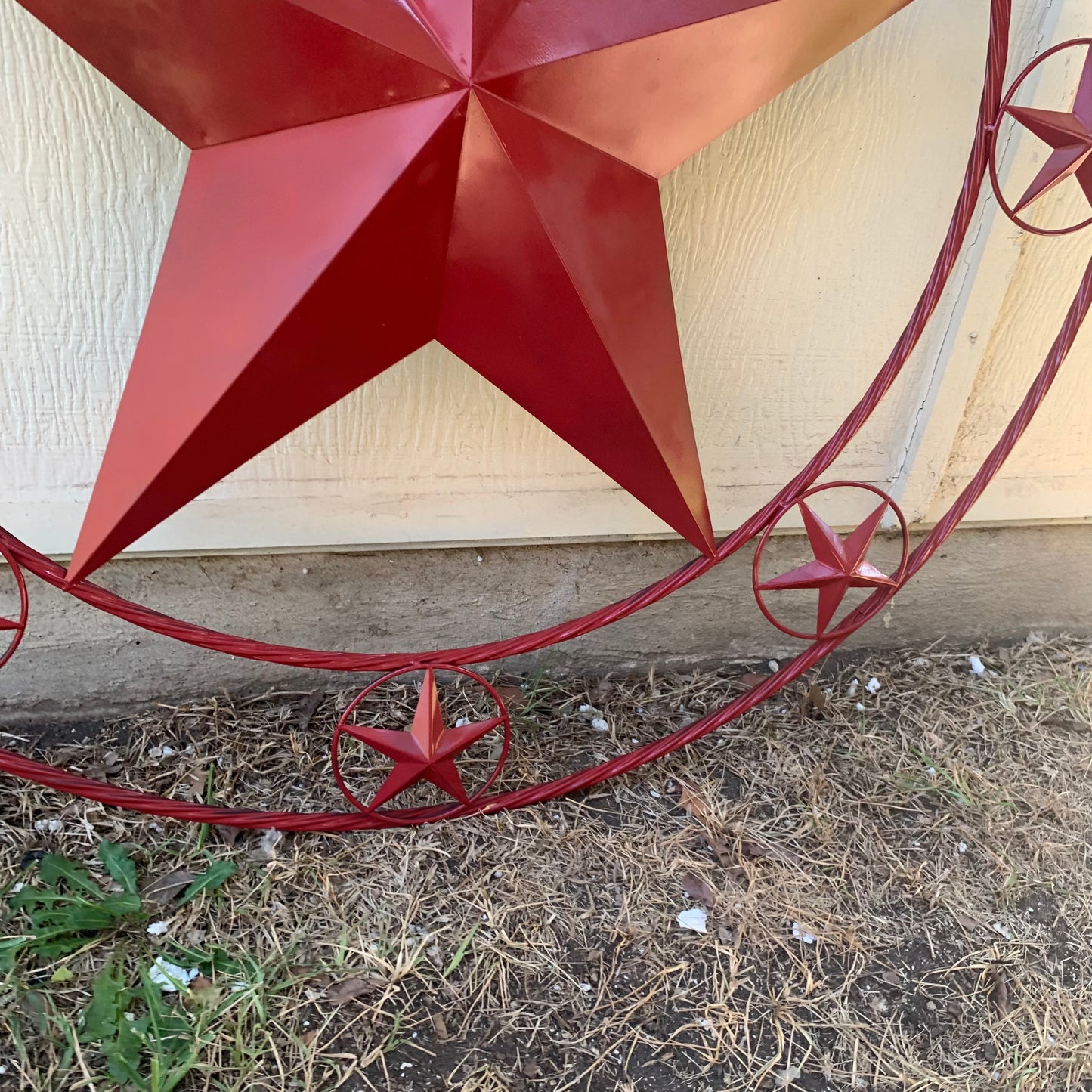 KENT STYLE YOUR CUSTOM STAR METAL NAME RUSTIC BURGUNDY RED CUSTOM 3d STAR METAL NAME BARN STAR TWISTED ROPE RING DESIGN METAL WALL ART HOME DECOR ANY SIZE