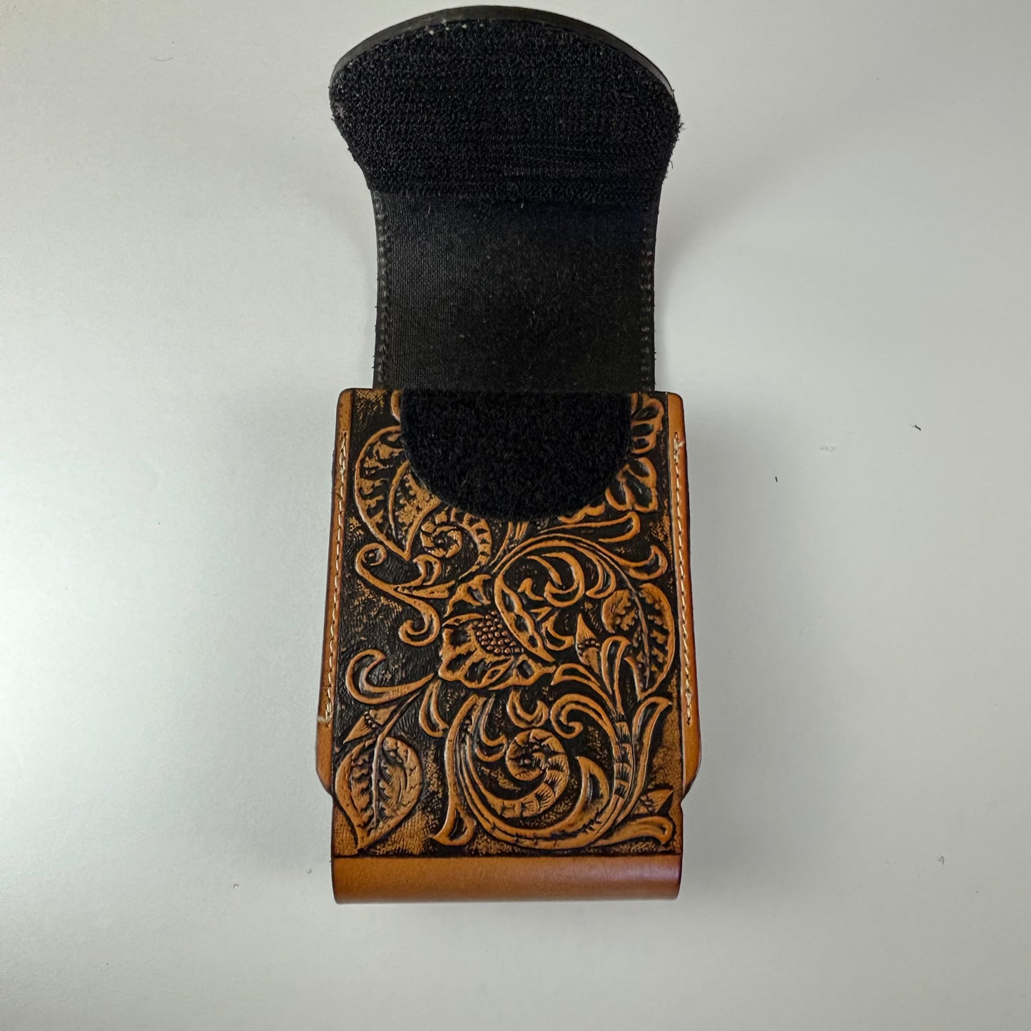 7" HORSE LEATHER HOLSTER TAN POUCH EXTRA LARGE  BELT LOOP CELL PHONE CASE UNIVERSAL OVERSIZE #EH13323