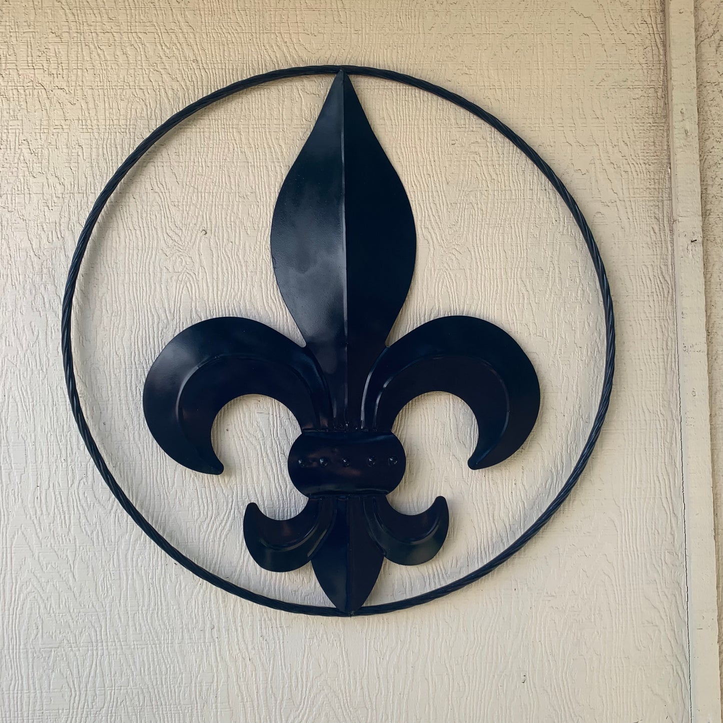 NAVY BLUE 24",36" FLEUR DE LIS METAL WALL ART SIGN WESTERN HOME DECOR HANDMADE NEW #EH10764