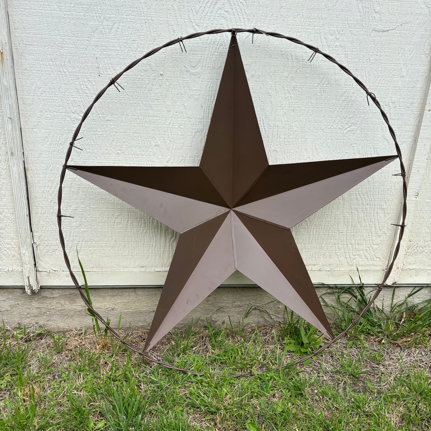 PAISLEY BARN STAR MULTI CLOR WITH BARBWIRE RING LONESTAR WESTERN HOME DECOR HANDMADE
