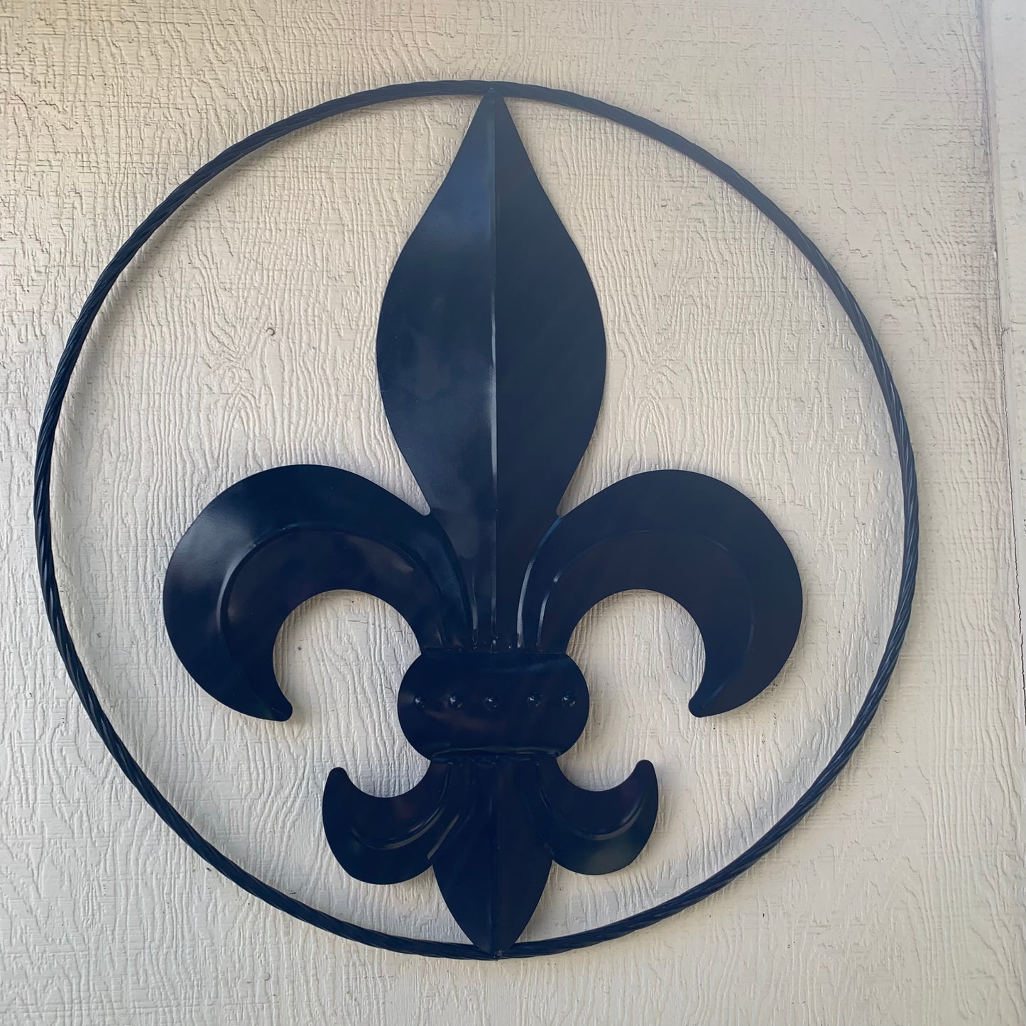 NAVY BLUE 24",36" FLEUR DE LIS METAL WALL ART SIGN WESTERN HOME DECOR HANDMADE NEW #EH10764