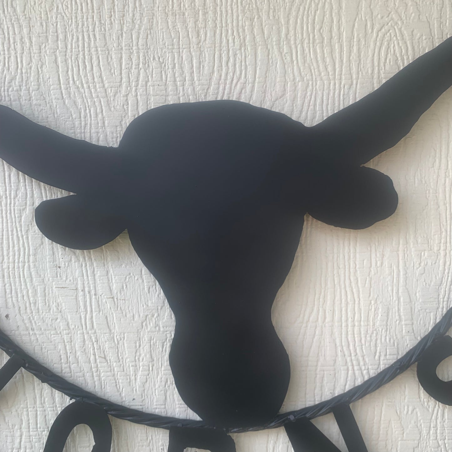 HOOKEM HORNS WITH LONE STAR TEXAS LONGHORNS HOOK EM BLACK METAL CUSTOM VINTAGE CRAFT WALL ART TEAM SIGN HANDMADE
