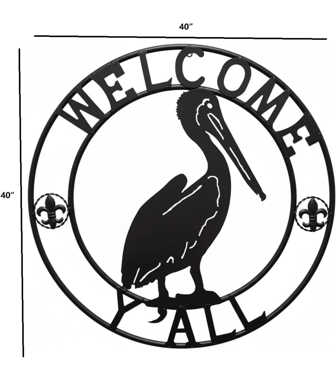 WELCOME PELICAN SIGN METAL WALL ART WESTERN HOME DECOR HANDMADE