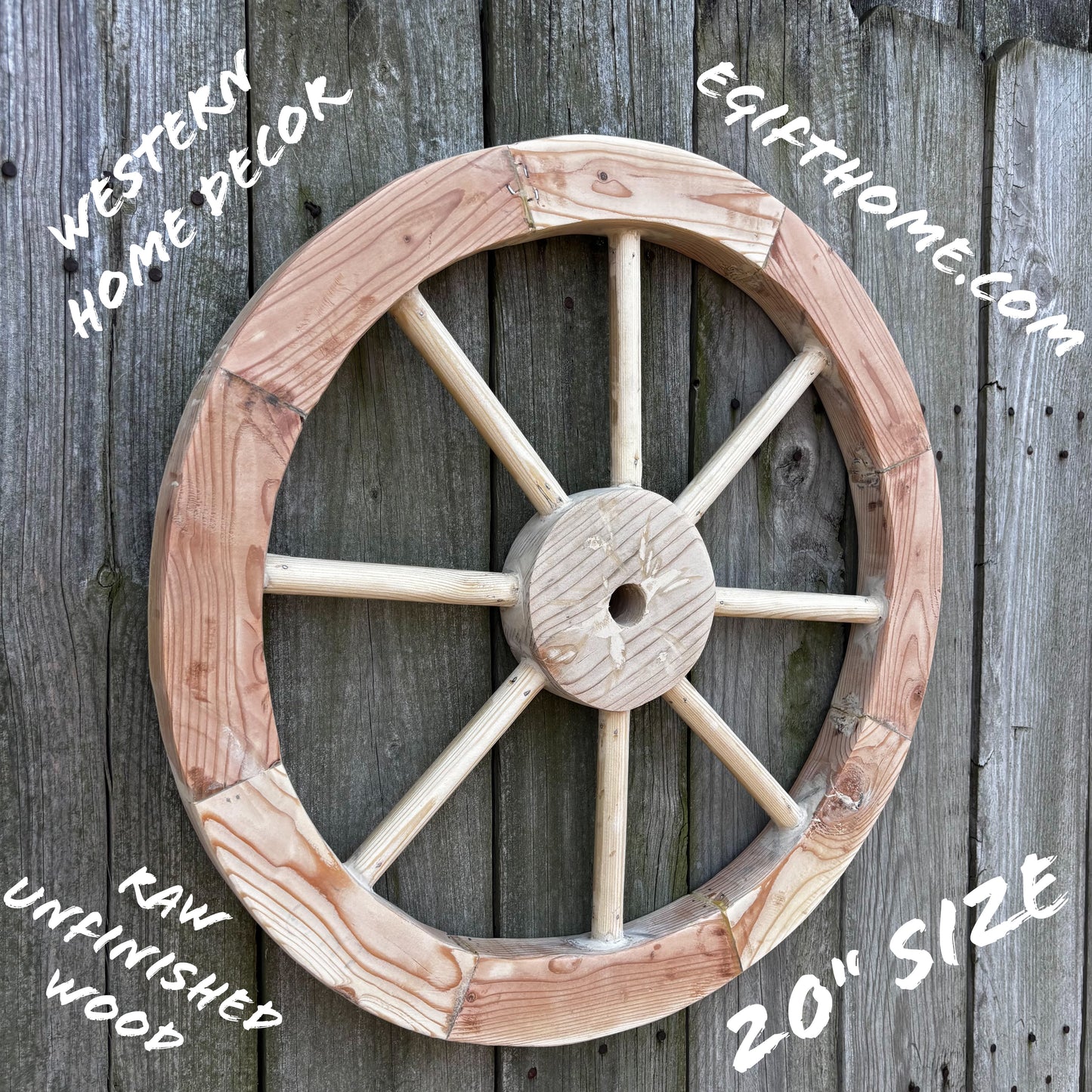 DECORATIVE WAGON WHEEL WOOD WALL ART WESTERN HOME DECOR HANDMADE TEXAS USA