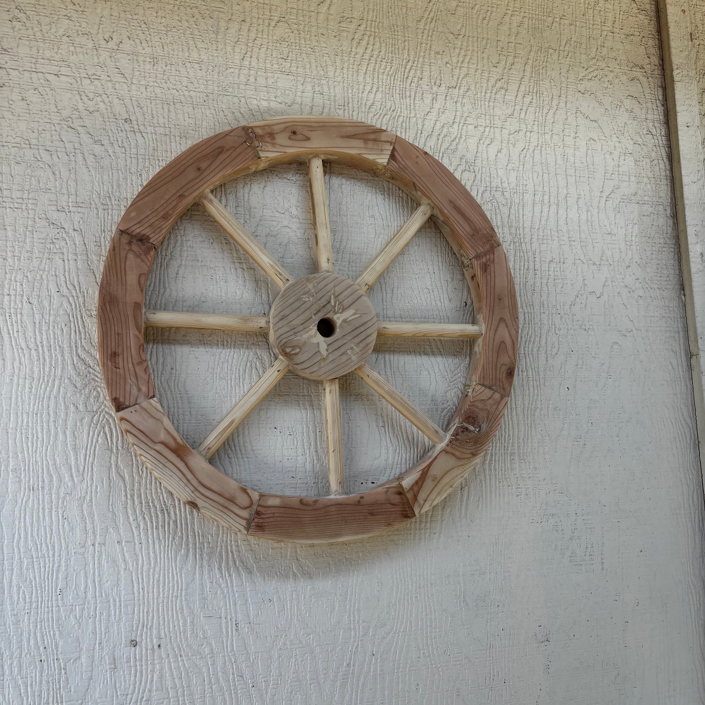 DECORATIVE WAGON WHEEL WOOD WALL ART WESTERN HOME DECOR HANDMADE TEXAS USA