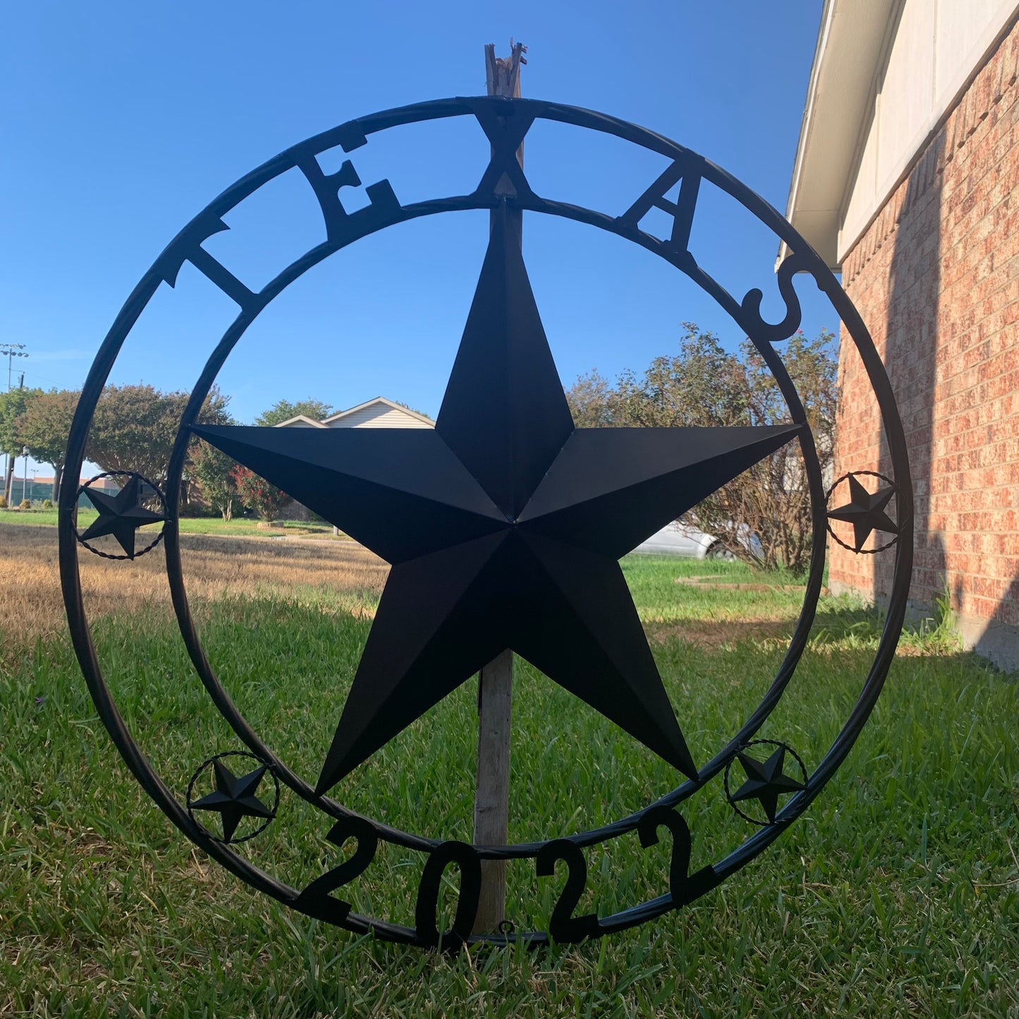 TEXAS 2022 STYLE CUSTOM NAME STAR BARN METAL LONE STAR 3d TWISTED ROPE RING WESTERN HOME DECOR RUSTIC  BLACK HANDMADE 24",32",34",36",40",42",44",46",50"