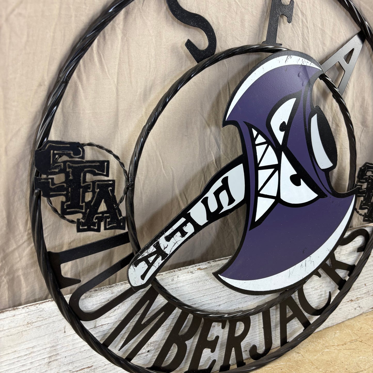 SFA LUMBERJACKS CUSTOM METAL VINTAGE CRAFT SIGN WALL ART TEAM SIGN HANDMADE
