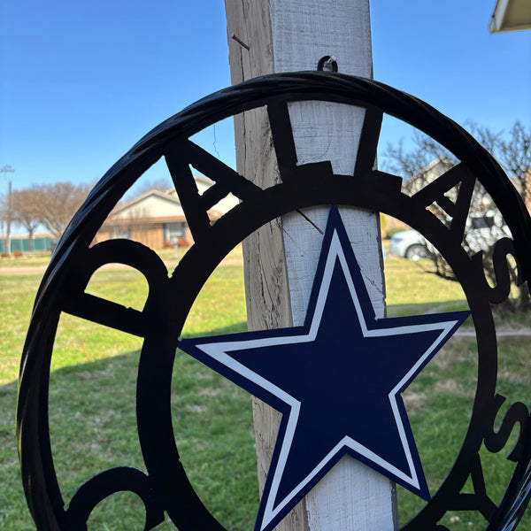 18",24",36" DALLAS COWBOYS METAL WALL ART WESTERN HOME DECOR VINTAGE RUSTIC BRONZE NEW #EH12316