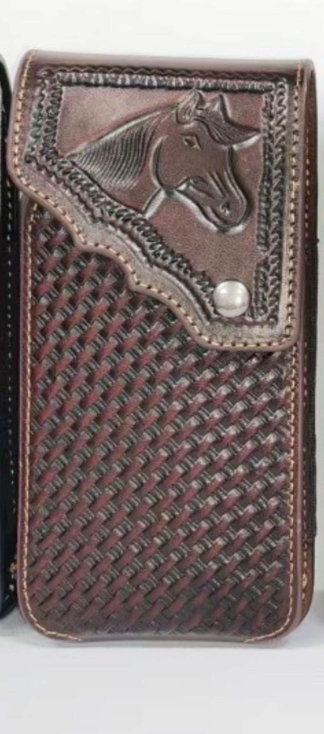 7" HORSE PHONE HOLSTER LEATHER LARGE BELT LOOP CASE UNIVERSAL HANDMADE