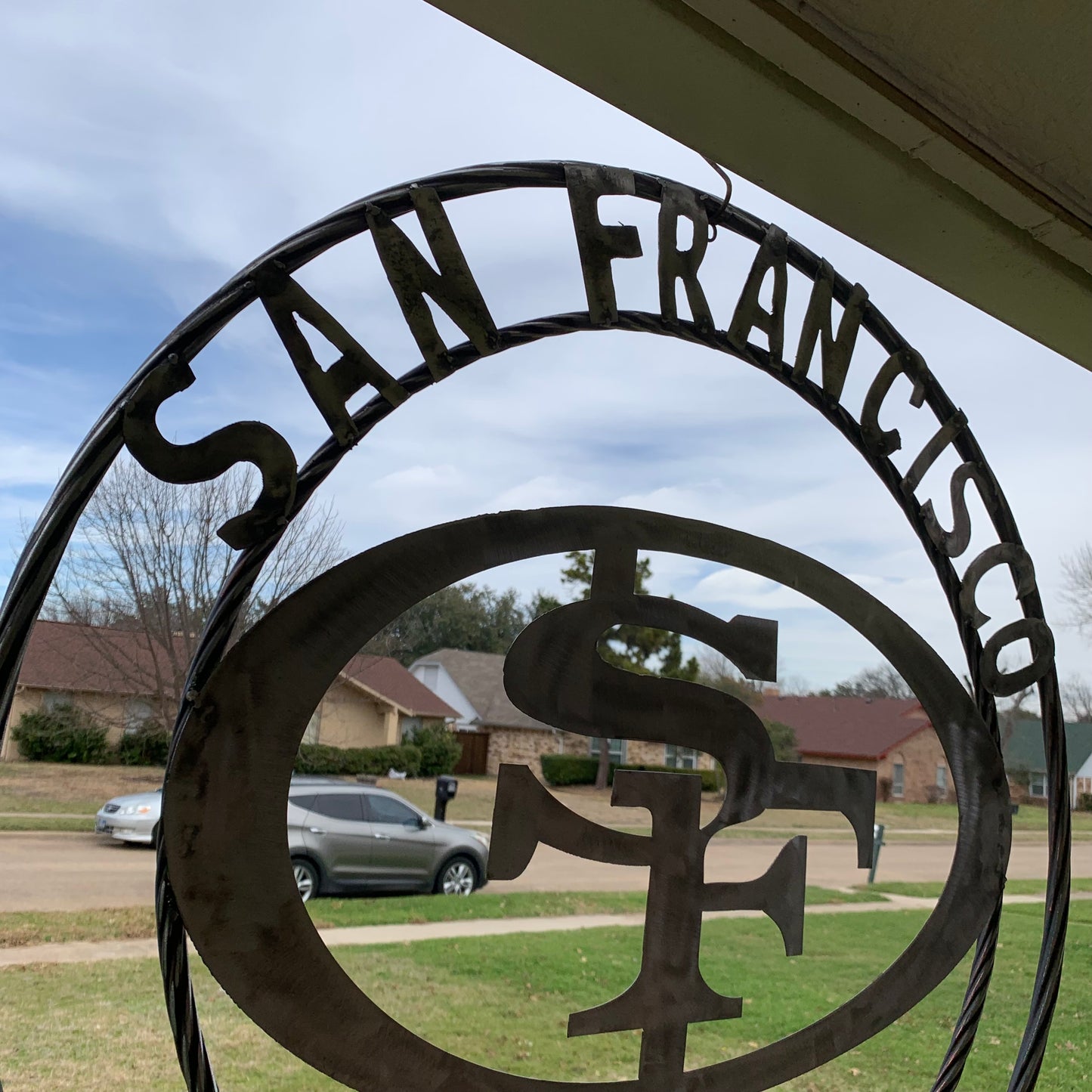 36" SAN FRANCISCO 49ERS CUSTOM RAW METAL VINTAGE CRAFT TEAM SIGN HAND MADE IN USA