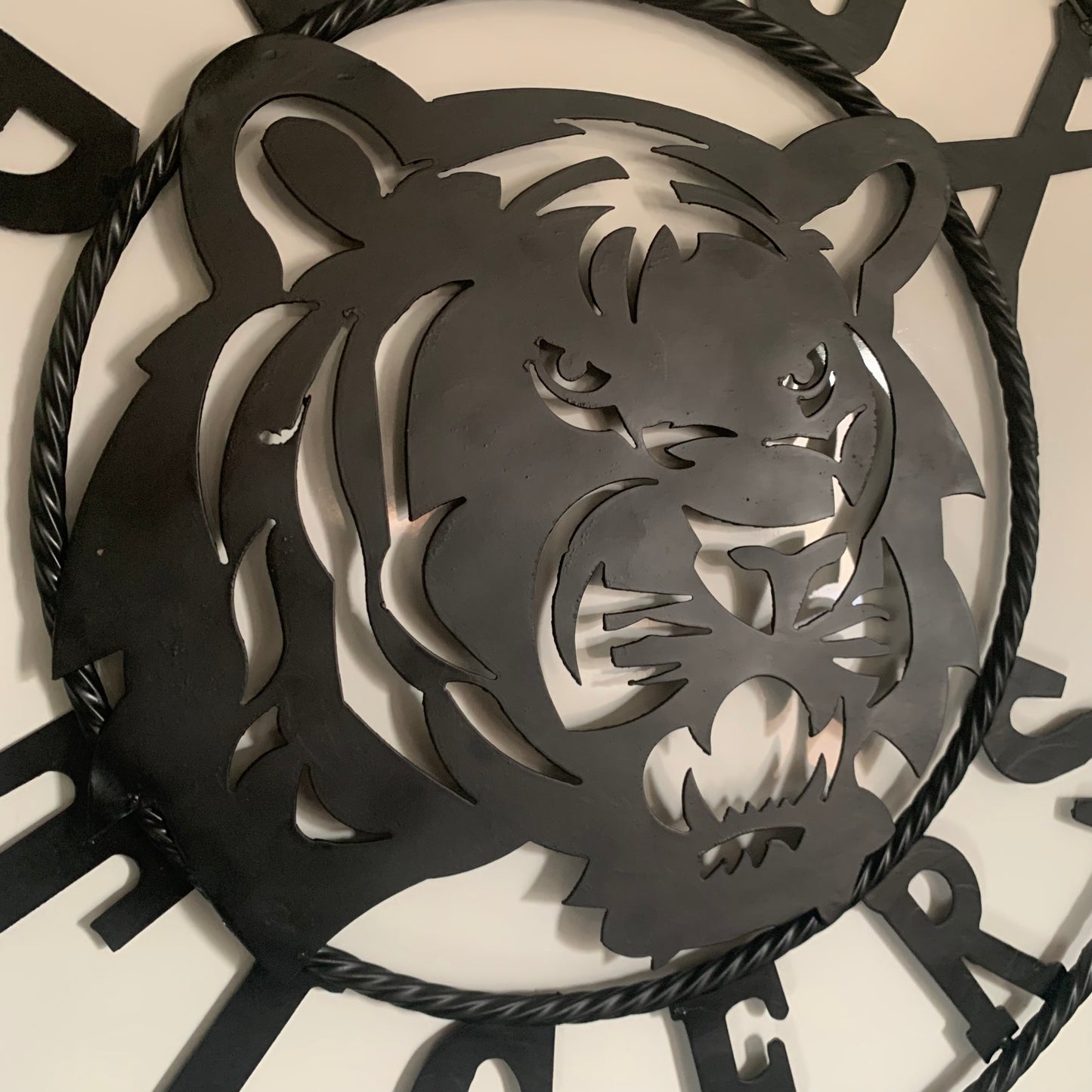 GEAUX TIGERS BLACK CUSTOM METAL VINTAGE CRAFT SIGN TEAM HANDMADE