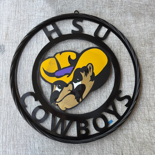 18",24",32" HSU COWBOYS CUSTOM METAL VINTAGE CRAFT TEAM SIGN WESTERN HOME DECOR HANDMADE