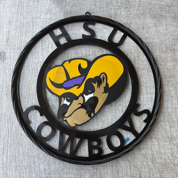 18",24",32" HSU COWBOYS CUSTOM METAL VINTAGE CRAFT TEAM SIGN WESTERN HOME DECOR HANDMADE