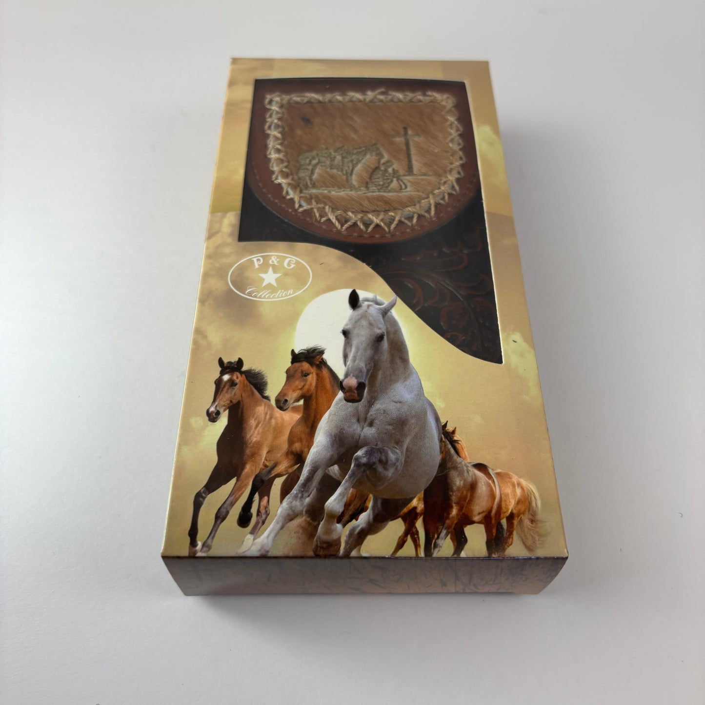 7" COWBOY PRAYER  LEATHER HOLSTER BROWN POUCH EXTRA LARGE  BELT LOOP CELL PHONE CASE UNIVERSAL OVERSIZE #EH13322