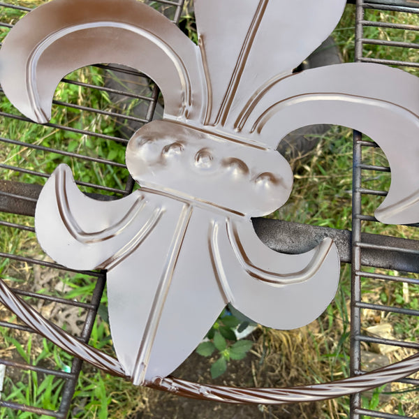 FLEUR DE LIS BROWN METAL WALL ART SIGN WESTERN HOME DECOR HANDMADE NEW 12",18",24",32"
