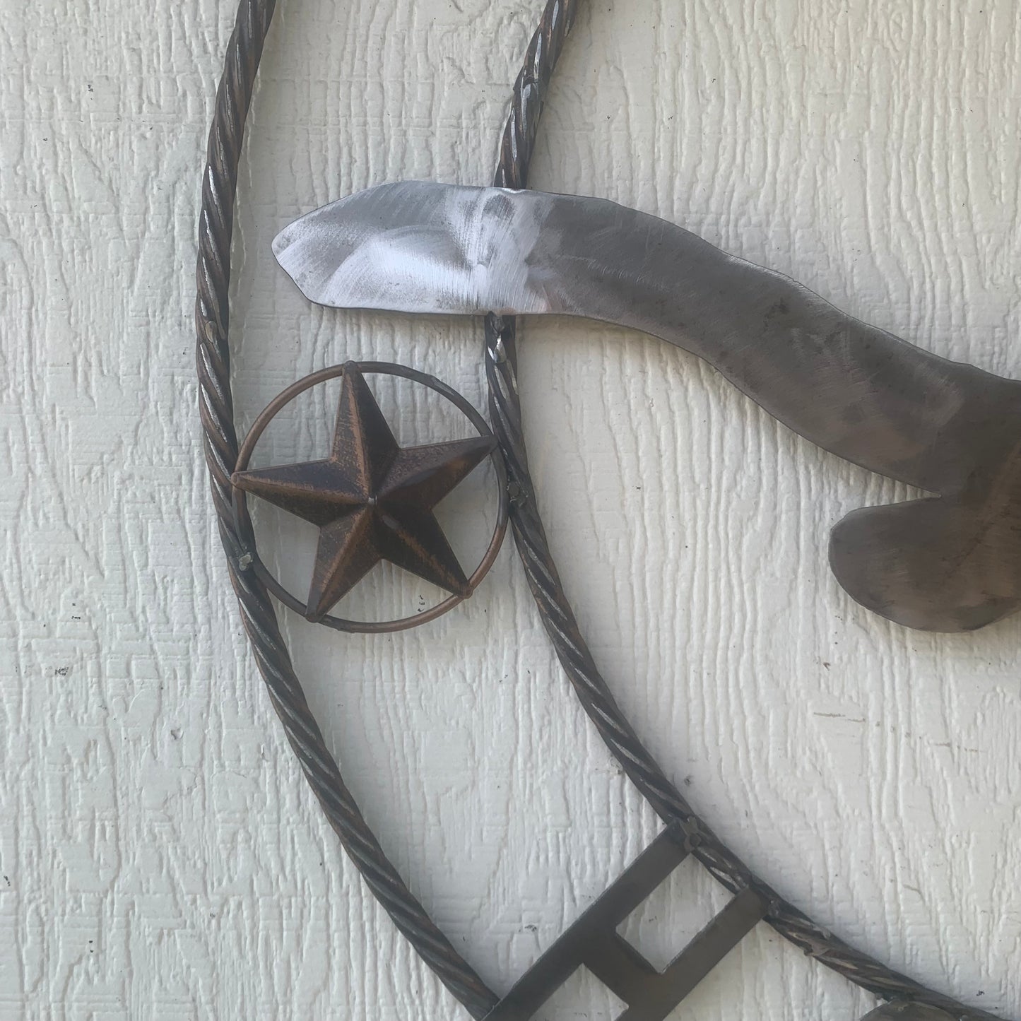 HOOKEM HORNS & LONE STAR TEXAS LONGHORNS HOOK EM RAW METAL UNPAINTED CUSTOM VINTAGE CRAFT WALL ART TEAM SIGN HANDMADE
