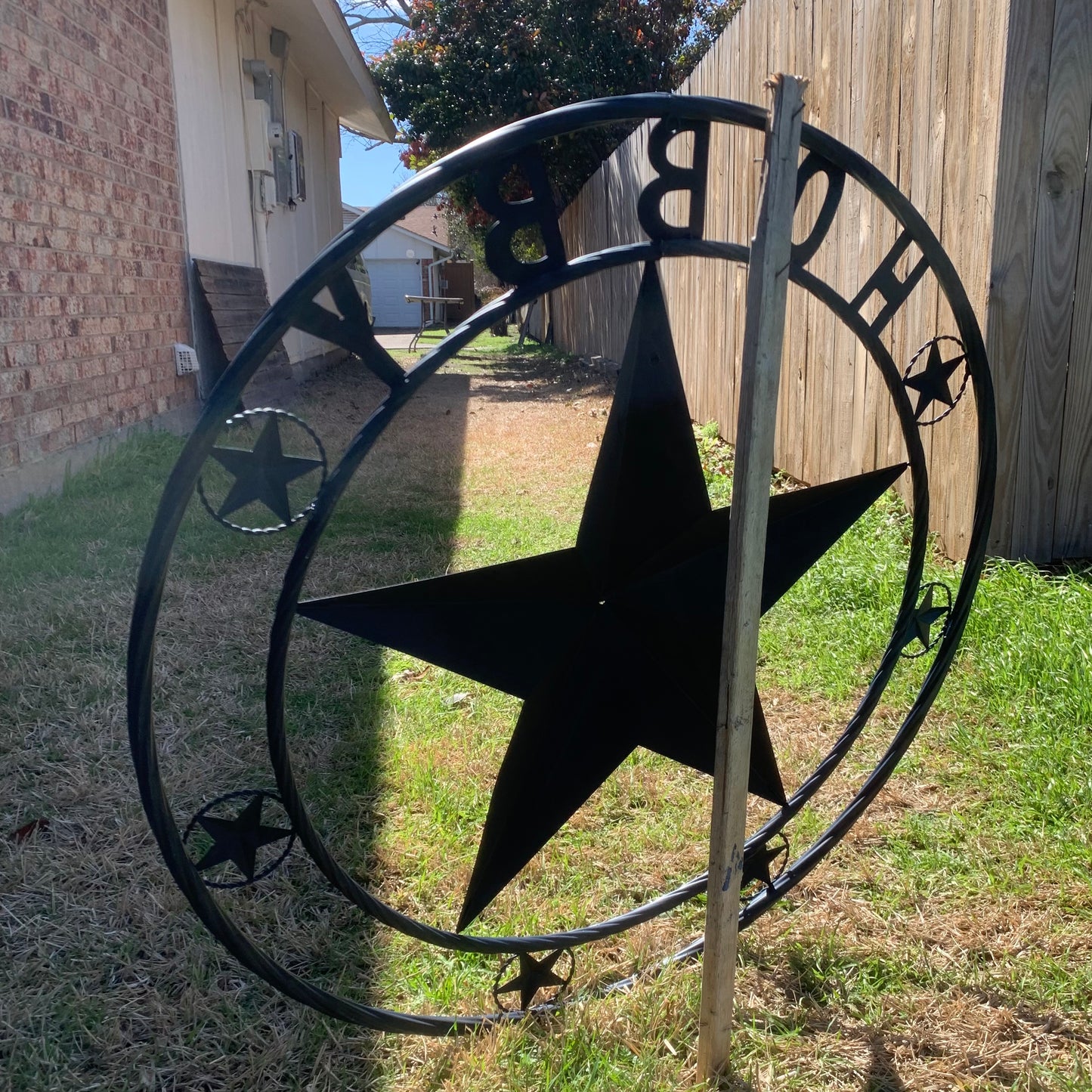 HOBBY STYLE CUSTOM NAME STAR BARN METAL STAR 3d TWISTED ROPE RING WESTERN HOME DECOR RUSTIC NAVY BLUE HANDMADE 24",32",36",50"