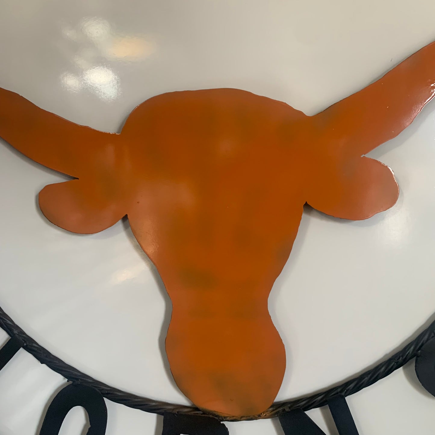 HOOKEM HORNS WITH LONE STAR TEXAS LONGHORNS HOOK EM METAL CUSTOM VINTAGE CRAFT WALL ART TEAM SIGN HANDMADE